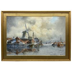 Louis Van Staaten (Dutch 1836-1909): 'Haarlem', watercolour signed, titled on the original mount 40cm x 60cm