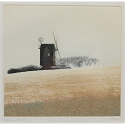Paul Bisson (British 1938-): 'Icklesham Mill', limited edition coloured etching signed titled and numbered 104/150, 25cm x 26cm