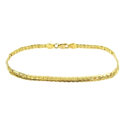18ct gold flattened link bracelet, stamped 750, approx 4.1gm