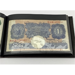 Collection of Great British and World banknotes including Peppiatt and O'Brien one pound notes, O'Brien ten shilling banknote etc, Scottish five pound banknote, German notes etc  