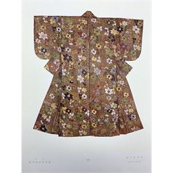 Japanese School (20th century): Kimono, folio ten lithographs of kimonos dated 1938, 50cm x 37cm 