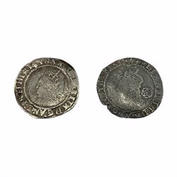 Queen Elizabeth I 1571 and 1578 hammered silver sixpence coins (2)