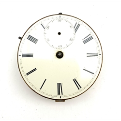 Verge pocket watch movement inscribed 'Rich'd Tompion, London No.3505 D4.5cm