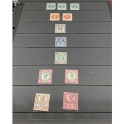 Great British Queen Victoria and later stamps including penny black, red MX cancel, imperf penny reds including MX cancel example, perf penny reds stars and plates, bantams, other Queen Victoria stamps including a small number of mint examples, King Edward VII examples, King George V seahorses, King Edward VIII mint and cancelled, King George VI including definitive blocks of four, Queen Elizabeth II wildings etc, housed in a red ring binder folder 