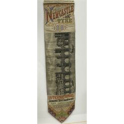Stevengraph woven silk picture 'Are You Ready', another 'The Good Old Days' and a woven silk bookmark by W H Grant commemorating the International Mining Exhibition, Newcastle 1887