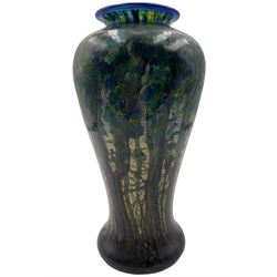 Isle of Wight glass vase by Timothy Harris, signed and dated 2007, numbered 11/100, H22.5cm 
