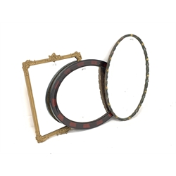  Gilt framed wall mirror (46cm x 61cm) and two oval wall mirrors (73cm x 42cm)  