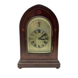German - early 20th century mahogany lancet clock