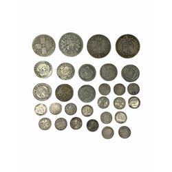 Approximately 110 grams of Great British pre 1920 silver coins including Queen Victoria 1886, 1889 and 1894 half crowns, various threepence pieces etc