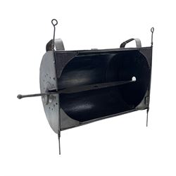19th century tin reflector roasting oven, L36cm 