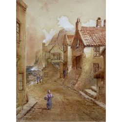 Edward Nevil (British fl.1880-1900): Staithes, watercolour signed 26cm x 36cm