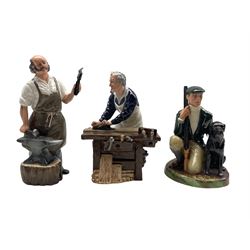 Royal Doulton figure 'The Blacksmith' HN2782, another 'The Carpenter' HN2678 and another 'The Gamekeeper HN2879 (3)