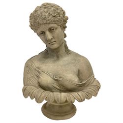Classical design cast stone bust of a woman