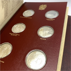 Set of twenty-four sterling silver proof 'Churchill Centenary Medals' by John Pinches 'issued in 1974 in commemoration of the 100th anniversary of the birth of Winston Churchill'