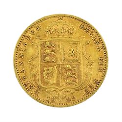 Queen Victoria 1892 gold half sovereign coin