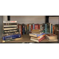 Quantity of assorted books including Biographies, Novels, etc on three shelves