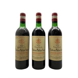 Three bottles of Chateau Phélan Ségur 1970 Grand Vin du, Saint Estephe, 75cl, proof unstated (3)