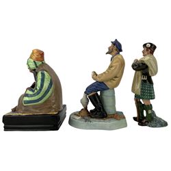 Group of five Royal Doulton figures comprising Cobbler HN1706, Robert Burns HN3641, The Laird HN2361, The Tinsmith HN2146 and matt figure The Seafarer HN2455 (5)