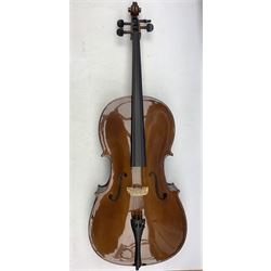 Stentor Student II cello with bow in soft case, 75cm back