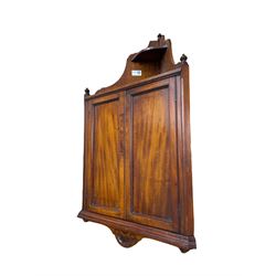 Edwardian mahogany small corner wall cupboard W46cm