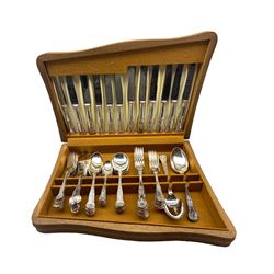 Canteen of silver-plated Kings pattern cutlery for six settings 