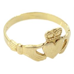 Irish 14ct gold Claddagh ring, hallmarked