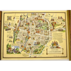 Estra Clark (British 1904-1993): 'Historic Canterbury', colour map pub. Ben Johnson & Co, York 1952, signed and dated 1970 in pen by the artist 40cm x 52cm (unframed) 
Provenance: the map was signed and dated by the artist for the vendor when the pair worked in the artist's studio in Upper Poppleton, York in 1970