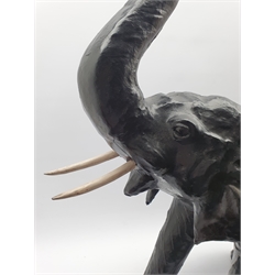 Leather covered model of an elephant 74cm x 60cm