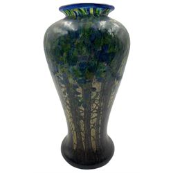 Isle of Wight glass vase by Timothy Harris, signed and dated 2007, numbered 11/100, H22.5cm 