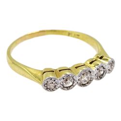 18ct gold five stone old cut diamond ring