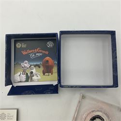 The Royal Mint United Kingdom 2019 'Wallace and Gromit' silver proof fifty pence coin, cased with certificate