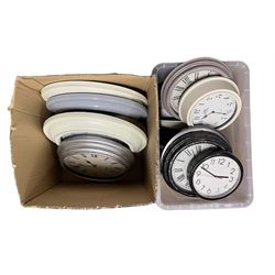 Collection of modern quartz wall clock in two boxes