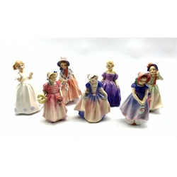 Seven Royal Doulton figures comprisng: Tinkle Bell, Dinky Do, Ivy, Lily, Babie, Marie and Catherine, H13cm max (7)