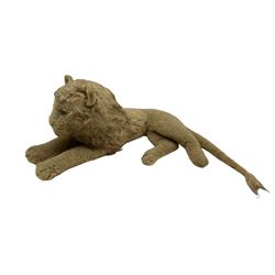 1920's plush covered  toy lion