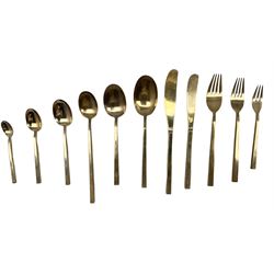 Quantity of bronze cutlery by Sigvard Bernadotte for Scanline, for twelve settings 