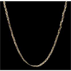 9ct yellow, rose and white gold weave necklace, hallmarked, approx 5.1gm