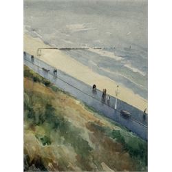 Morgan Hewinson (British 20th century): 'Wet Promenade', watercolour signed and titled 29cm x 20cm