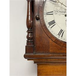 A mid-nineteenth century 8 day Oak longcase clock with a circular dial inscribed 