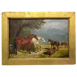 John Frederick Herring Snr. (1795-1865): Wild Horses, oil on panel signed 14.5cm x 22cm
Provenance:  3rd Earl of Feversham 