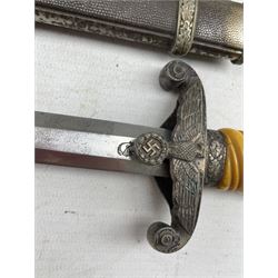 German Third Reich Army dagger the blade marked for Weyersberg, Kirschbaum & Co with stained handle and a German Naval dagger by the same maker