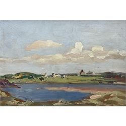 Henry Marvell Carr (British 1894-1970): 'Cymyran Straits - Anglesey', oil on board unsigned, labelled verso 24cm x 34cm
Provenance: Merseyside Art Circle, Liverpool