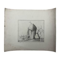 Frederick George Austin (British 1902-1990): Cattle with Haystack, drypoint etching signed and dated '29 in the plate, inscribed '1st state trial proof' in pencil 13cm x 16cm (unframed) Provenance: direct from the granddaughter of the artist