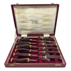 Butlers - Sheffield antler handle cutlery set in case