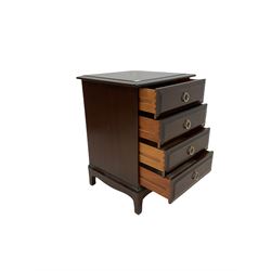 Chest of drawers by Stag, fitted with four drawers, raised on square supports W53cm, H72cm, D53cm 