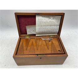 Picture Lotto - An Edwardian game with folding time board, uncut printed cards, name cards etc in original mahogany box W26cm possibly by John Jacques & Sons