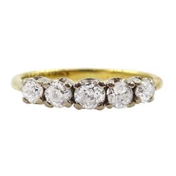 18ct gold five stone old cut diamond ring, total diamond weight approx 0.55 carat