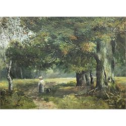 Charles Potter (British 1878-1902): 'In Brandygate Park - Leicester', oil on canvas signed and dated '92, titled verso 29cm x 39cm