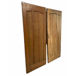 Pair of panelled oak doors, 81cm x 203cm