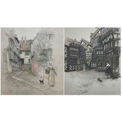 Cecil Aldin (British 1870-1935): 'The Mermaid Inn - Rye' and 'Moreton Old Hall - Cheshire', pair lithographs with hand colouring signed in pencil, with blindstamp 39cm x 33cm (2)
