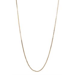 9ct gold box link chain necklace, Sheffield 1979